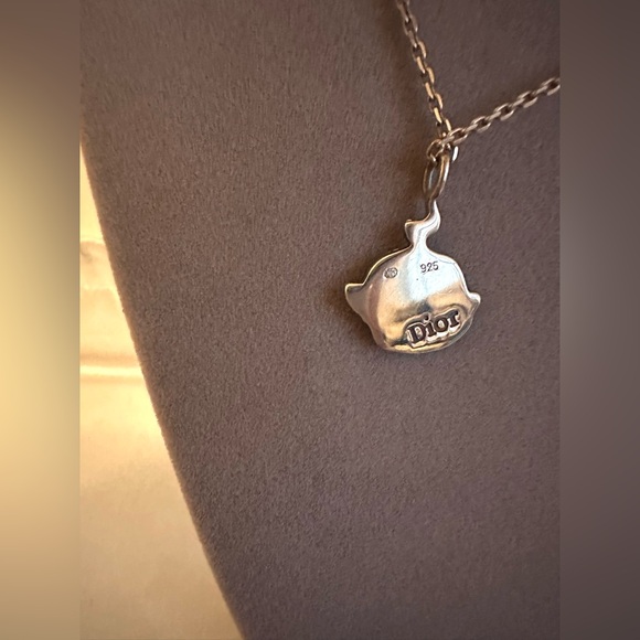 Dior Super Rare Cry Baby 925 Sterling Silver Enamel Necklace w/ Velvet Pouch - Picture 10 of 16